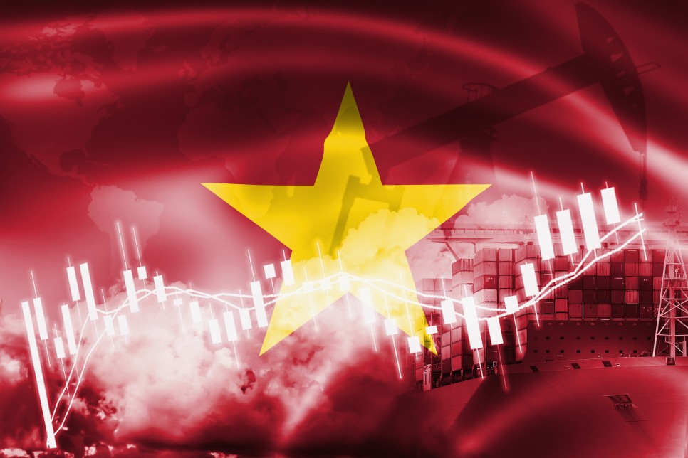 베트남 국기와 성장 지표